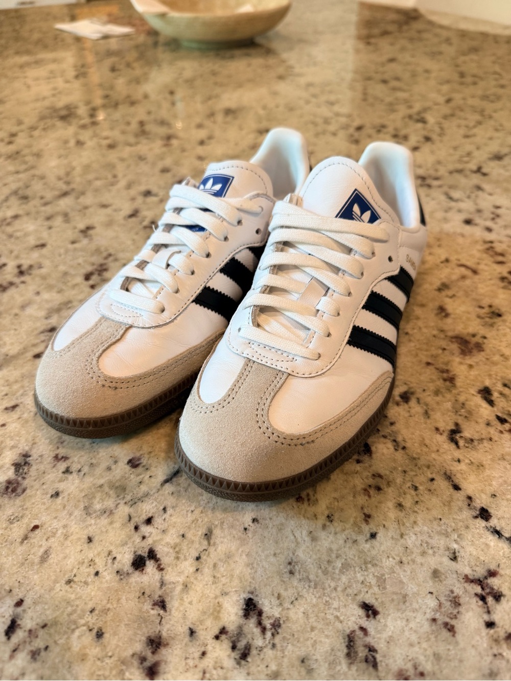 adidas White Black Suede-Trim Athletic Shoes
